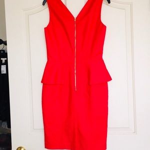 NWT H&M Fitted Dress solid red sz 8